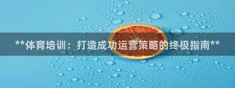 富联官方网站首页登录：**体育培训：打造成功运营策略